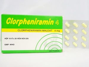 1.Thuốc chống dị ứng cho trẻ dưới 2 tuổi - clorpheniramin