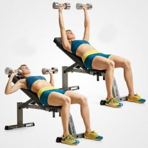 4.Bài tập gym tăng cân Incline Dumbbell Press - Đẩy ngực tạ đôi trên ghế dốc