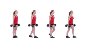 9.Bài tập tăng cân tại nhà cho nam, nữ - đi bộ xách tạ Dumbbell Farmer’s Walk