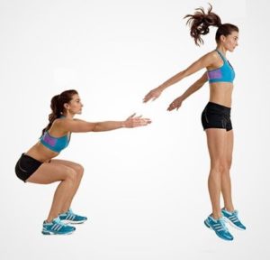3.Bài tập Squat bật nhảy - bài tập thể dục giảm cân cấp tốc