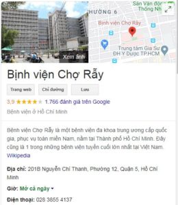 Địa chỉ bệnh viện Chợ Rẫy