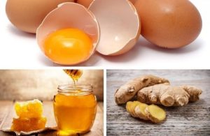 Cách 3: Dùng kết hợp mật ong, trứng và gừng