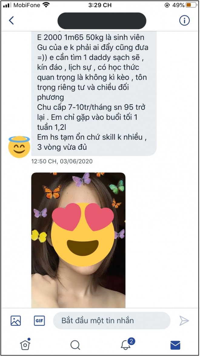 Các nữ sinh 2k vào group kín tìm "sugar daddy" chu cấp 8 - 10 triệu/ tháng