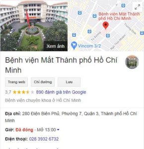 Bệnh viện mắt thành phố Hồ chí Minh ở đâu