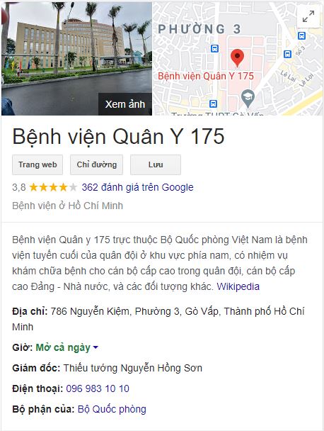 Bệnh viện Quân Y 175 nằm ở đâu?