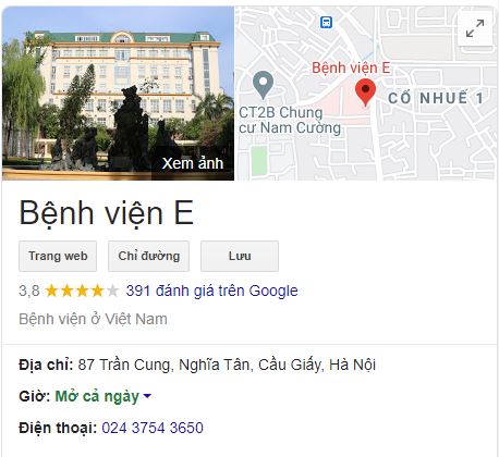 Địa chỉ bệnh viện E Hà Nội ở đâu - thời gian làm việc