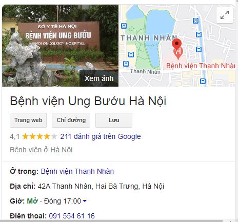 Địa chỉ bệnh viện Ung bướu Hà Nội ở đâu?